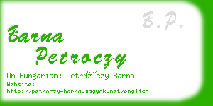 barna petroczy business card
